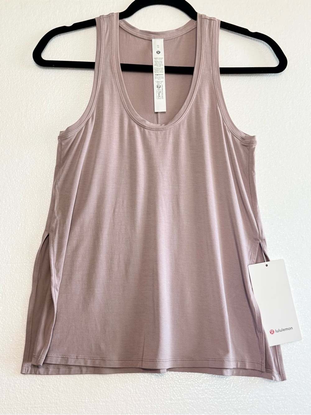 lululemon Modal Silk Side Slit Tank Mauve Dusk Pink Sleeveless Size XS